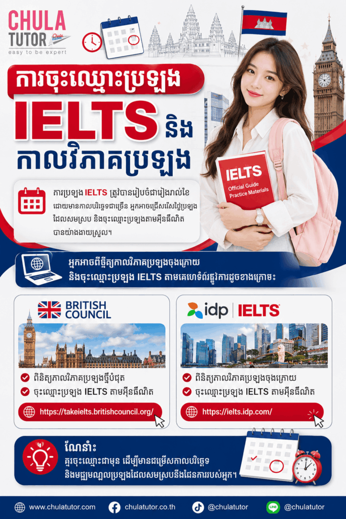 ការចុះឈ្មោះប្រឡង IELTS និង កាលវិភាគប្រឡង